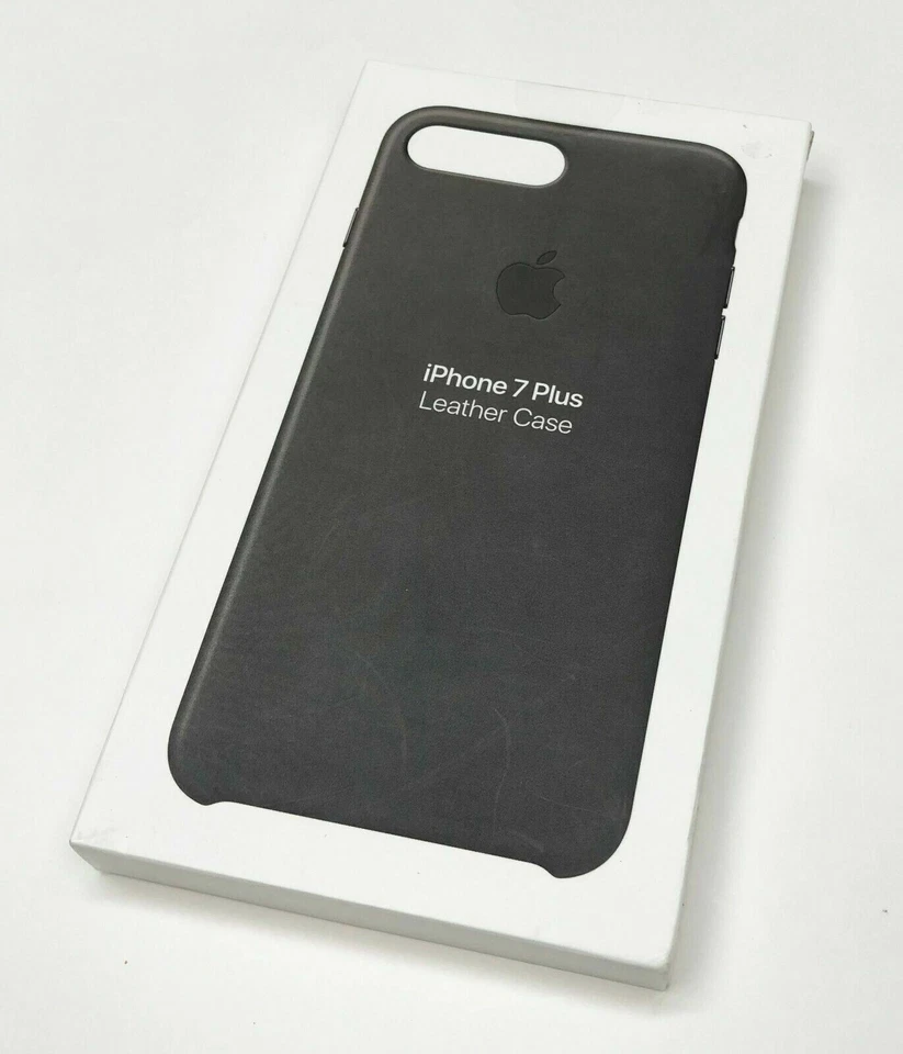 Genuine Apple Leather Back Case Cover for iPhone 7/8/7+/8+ Storm Gray/Black - Image 1 of 4