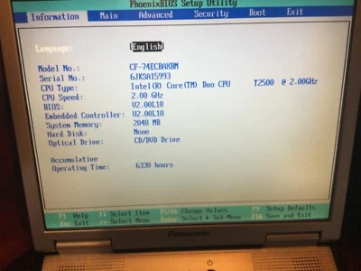 Panasonic Toughbook CF-74 13,3" Core 2 Duo 2,0 GHz 2 GB batería óptica inc Foto 1 de 4