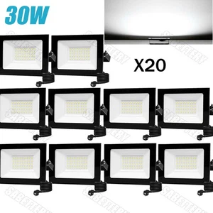 20X 30W LED Fluter mit Stecker Außenstrahler Scheinwerfer Baustrahler Kaltweiß - Bild 1 von 9
