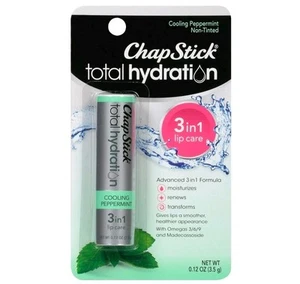 NEW! CHAP STICK 0.12 Oz 🍃●COOLING PEPPERMINT● 3-In-1 Total Hydration Lip Care. - Picture 1 of 19