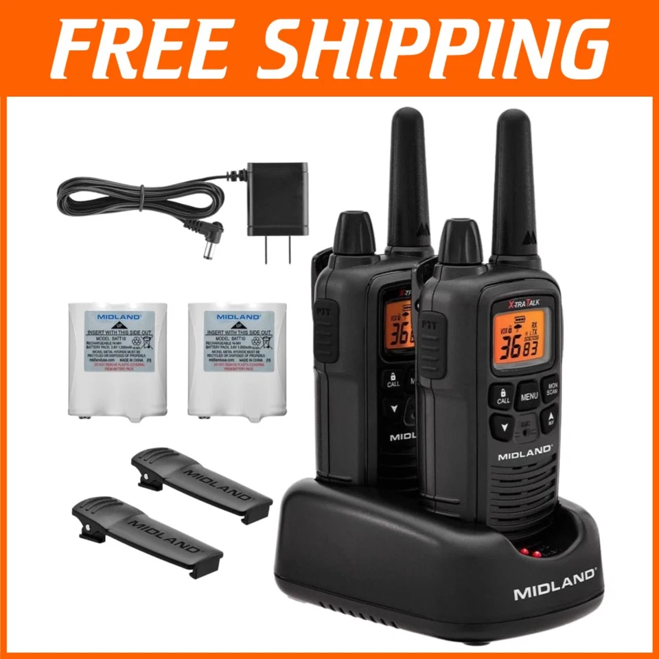 Black FRS Walkie Talkies - NOAA Weather Alerts, 36 Channels - Image 1 of 4