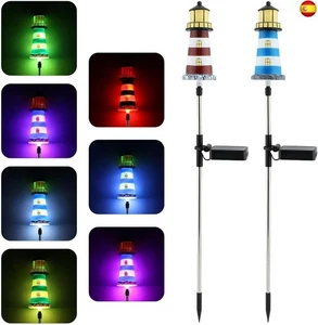  Faros solares, 2 unidades de faros LED solares para exteriores, resistentes al  - Imagen 1 de 7
