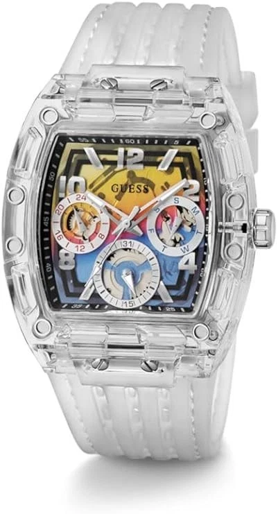 Reloj Pulsera Hombre GUESS PHOENIX GW0499G3 Multifunción Silicona Blanco Foto 1 de 4