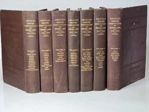 American Charters, Constitutions & Organic Laws 1492-1908 Thorpe 1909 7 Vol Set - Bild 1 von 8