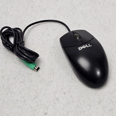Vintage Untested Dell Black PS/2 Scroll Wheel Wired Ball Mouse - Image 1 of 3