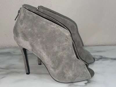 Женские сапоги Steve Madden Imaginee серые замшевые с открытым носком размер 7 М - Изображение 1 из 4