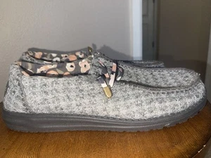 Hey Dude Wendy Woven Cinder Sneakers - Women's Size 10 - Gray - Picture 1 of 9