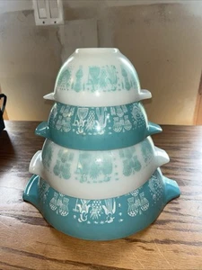 De colección PYREX AMISH BUTTERPRINT Cenicienta Mezclador Anidación JUEGO 441 442 443 444 - Imagen 1 de 19