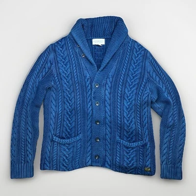 Cárdigan Suéter Ralph Lauren Denim Supply Azul Índigo Desteñido XL Para Hombres Grueso  Foto 1 de 4