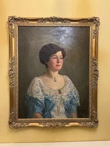 ANTIKES ÖL AUF LEINWAND, PORTRAIT EINER DAME. Signiert Gaele Covelli 1872-1832 - Bild 1 von 11
