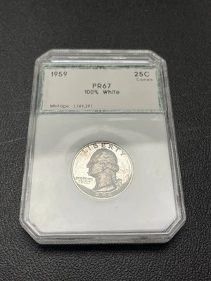 1959  Washington Quarter,  PCI-PR 67,   100% White Certified - Cameo - Image 1 of 2