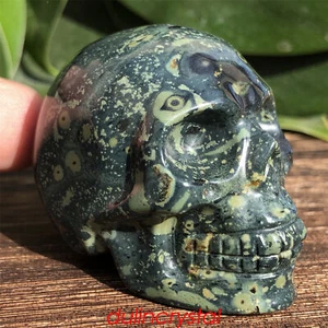 2'' Nautral Kamababa Jaspis Totenkopf Quarz Kristall Totenkopf geschnitzt Deko Edelstein - Bild 1 von 11
