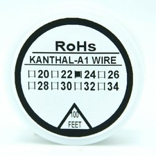 Kanthal A1 Type Resistance Wire 100ft (30m) Spool 22-32G AWG (24G) 24G