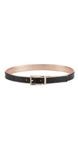 BRAND NEW LADIES BLACK/GOLD BELT WITH REVERSIBLE GOLD BUCKLE - Picture 1 of 5