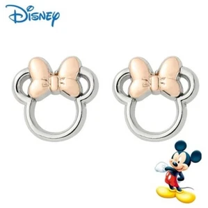 Set orecchini bambina placcato oro rosa fiocco orecchie Minnie Mouse argento parchi Disney - Foto 1 di 4