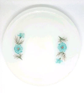 2 Blumen Vintage Untertassen, 6 Zoll, Fire-King Bonnie Blue Cloudburst Made in USA - Bild 1 von 2