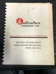 Hallicrafters CSM-20-2 Scheckheft Original - Bild 1 von 2