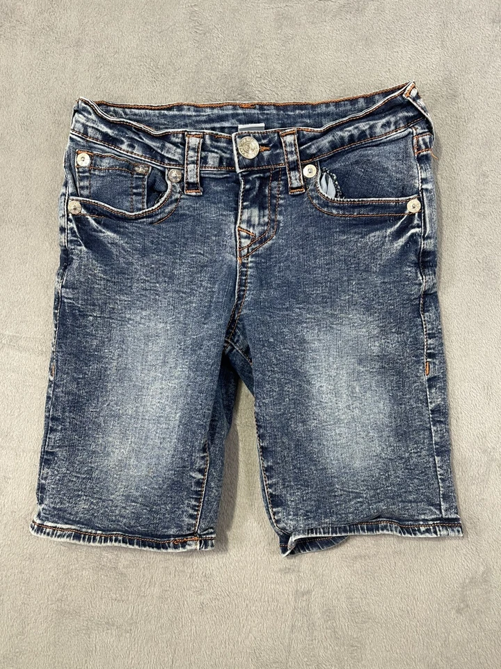 True Religion Shorts Girls 8 Blue Medium Wash Denim Cutoff Flap Pockets - Image 1 of 4