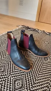 NPS SOLOVAIR Stanley Black Red Chelsea Womens Boots sz 4.5 UK US 7 - Picture 1 of 7