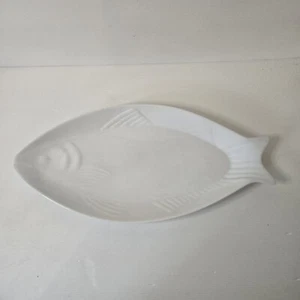 Porcelaines MP Samie Limoges White Fish-Shaped Platter 18” France - Picture 1 of 5