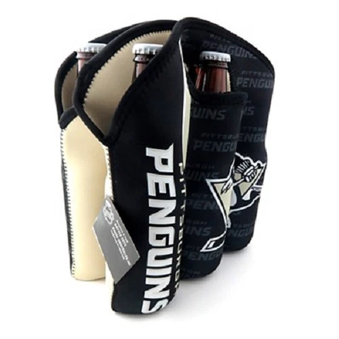NHL Pittsburgh Penguins Insulated Six Bottle Beer Pop Tote Cooler Cover