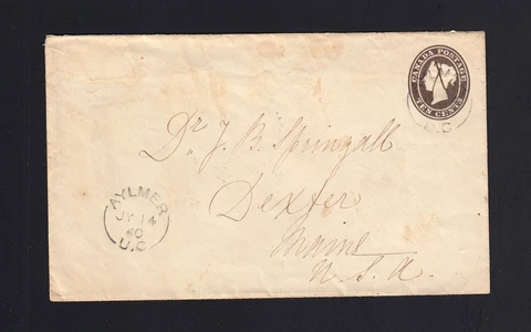CANADA: Webb #EN2 USED 1860 Aylmer, UC to Dexter, ME - RARE Cover