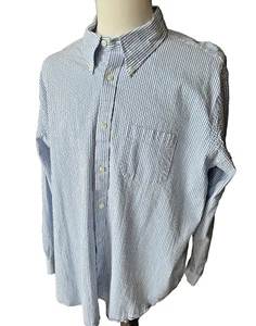 Brooks Brothers Regent Fit Azul Searsucker DE COLECCIÓN Preppy Manga Larga XXL - Imagen 1 de 6