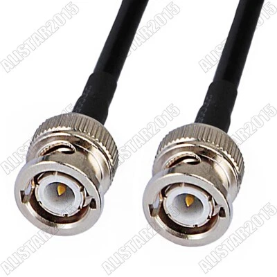 BNC Male to BNC Male Plug Adapter Connector Audio Lot RF Pigtail RG58 Coax Cable - Image 1 of 4