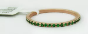 LAB CREATED EMERALDS 0.44 Cts ETERNITY RING 14K ROSE GOLD - New With Tag - Picture 1 of 3