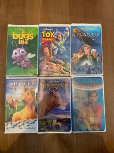 4 Disney VHS Movie Bundle - Bug's Life, Toy Story, Dinosaur & Atlanta + 2 Bonus - Picture 1 of 1