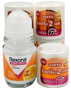Rexona Roll On Vitamin + Bright Vit C + Anti-Stain Antiperspirant SERUM 25 ml *3 - Picture 1 of 12