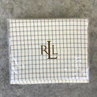Ralph Lauren Bedford Hunt Tattersall Cream King Flat Sheet 100% Cotton Stripes 