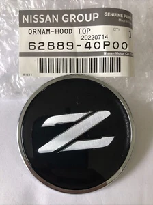 NEW Genuine Nissan Black & Silver Z Front Emblem JDM Z32 90-96 300ZX OEM Badge - Picture 1 of 4
