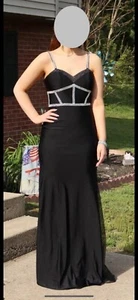 ED YOUNG Prom Dress, Black & Silver, Long, sleeveless, formal - Picture 1 of 6