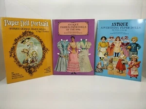Lote de 3 muñecas de papel NUEVAS de colección - Muñecas de moda de la década de 1890, publicidad antigua, alemanas  - Imagen 1 de 12