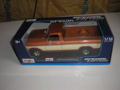 New 1/18 Maisto 1979 Ford F150 Light Brown/Cream Long Box Pickup Truck Free SHIP - Image 1 of 3