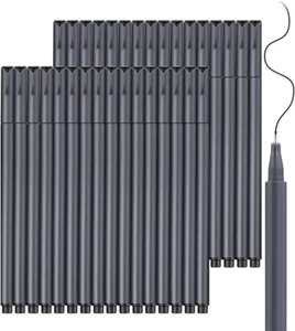 Journal Planner Pens, 24 Black Fine Point Pens, Ideal for Art, Crafts, Scrapbook - Picture 1 of 12