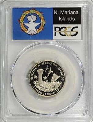 2009-S Clad Washington Quarter - Northern Mariana Islands - PR70DCAM  Flag Label - Image 1 of 2