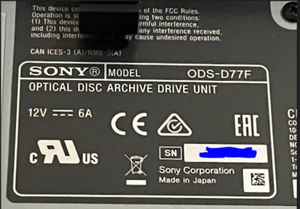 Sony ODS-D77F Optical Disc Archive fiber channel drive - New Open Box - Afbeelding 1 van 5