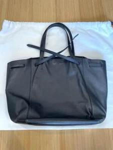 CELINE Cabas Phantom Tote Bag Black Leather Large Shoulder Purse Minimalist Chic - Picture 1 of 15