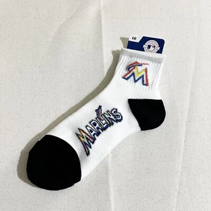 Miami Marlins Adult Socks Size Large White - Picture 1 of 7