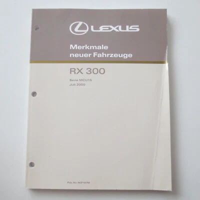 Lexus RX 300 Series MCU15 Workshop Manual Features New Vehicles 07/2000 - Image 1 of 4