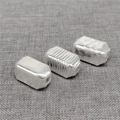 2 Sterling Silber Quader Perlen 925 Silber Gebürstet Gehämmert Armband Spacer - Bild 1 von 4