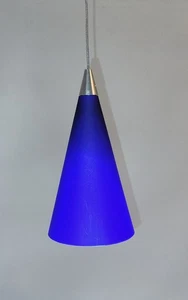 3 Cone Pendant - Blue/Nickel - ORIGINAL Tech Lighting 12V Halogen 1 NEW IN BOX - Picture 1 of 18