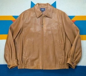Brooks Brothers 346 Soft Leather Jacket Bomber Full Zip Lined Designer Large - Picture 1 of 7