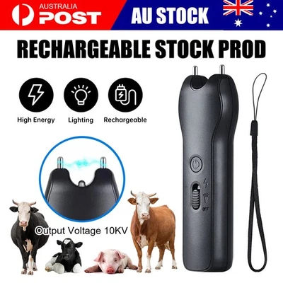 10KV Electric Cattle Prodder Livestock Pig Sheep USB Rechargeable Stock Prod AU - image 1 of 4