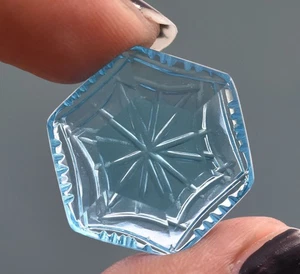 27,60 ct natürlicher blauer Aquamarin Schnitzerei zertifiziert Achteckschliff lose Edelsteine - Bild 1 von 5