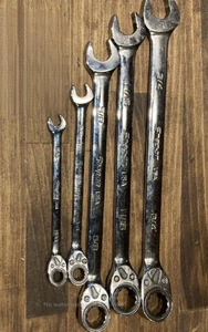 Snap-on SAE Reversible Ratcheting Combo Wrench 5pc Set SOXRR24/22/20/12/10A - Bild 1 von 7