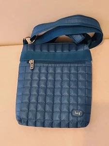 Lug Quilted Blue Crossbody Shoulder Top Zip Travel Nylon Purse - Bild 1 von 11