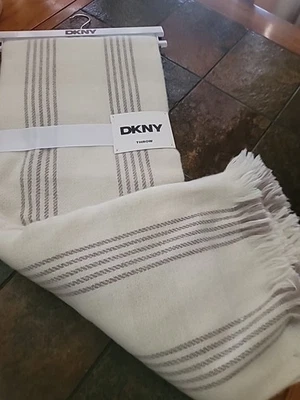 DKNY Throw Loretta Faux Cashmere Size 50x70 Taupe New - Image 1 of 3